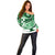 Polynesian Tribal Off Shoulder Sweater Green LT6 - Polynesian Pride