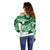 Polynesian Tribal Off Shoulder Sweater Green LT6 - Polynesian Pride