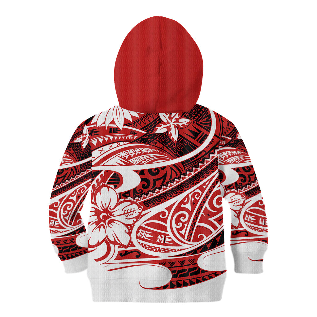Polynesian Tribal Kid Hoodie Red LT6 Zip Hoodie Red - Polynesian Pride