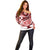 Polynesian Tribal Off Shoulder Sweater Red LT6 - Polynesian Pride