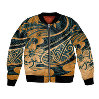Polynesian Tribal Bomber Jacket LT6 Unisex Green - Polynesian Pride