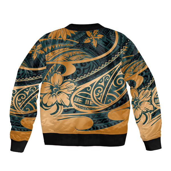 Blue Tribal Handwoven Ikat Bomber Jacket