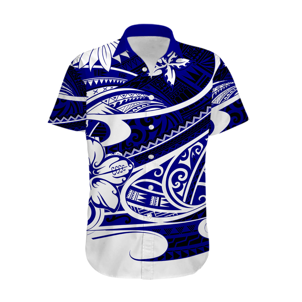 Polynesian Tribal Hawaiian Shirt Blue LT6 - Polynesian Pride