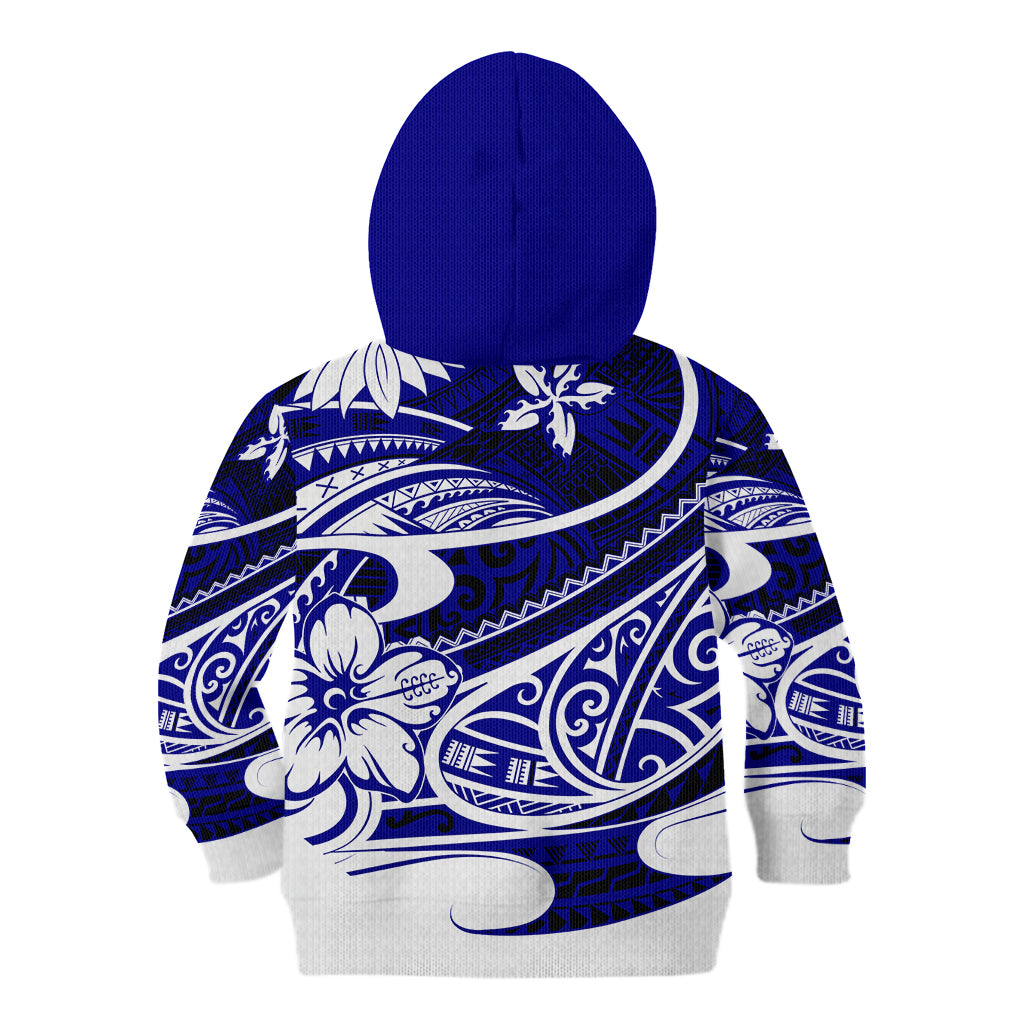 Polynesian Tribal Kid Hoodie Blue LT6 Zip Hoodie Blue - Polynesian Pride