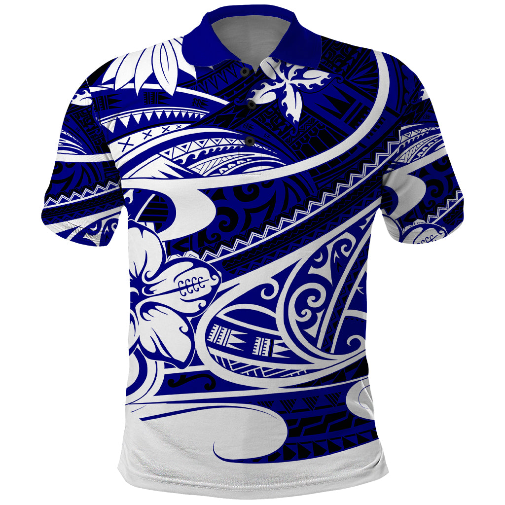 Polynesian Tribal Polo Shirt Blue LT6 Blue - Polynesian Pride