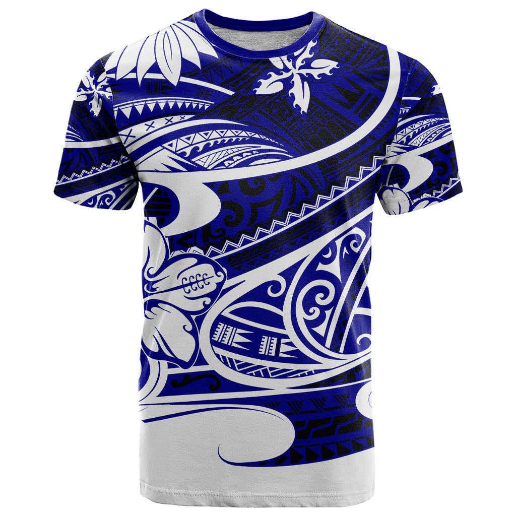 Polynesian Tribal T Shirt Blue LT6 Blue - Polynesian Pride