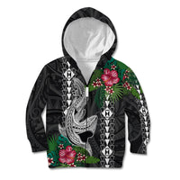 Hawaii Kakau Kid Hoodie Mix Sharks Polynesian Hibiscus LT6 - Polynesian Pride