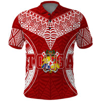 Custom Tonga Independence Day Polo Shirt Kupesi Pattern Mix Style LT7 Red - Polynesian Pride