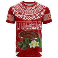 Custom Tonga Independence Day T Shirt Kumete Kava Bowl With Plumeria LT7 Red - Polynesian Pride