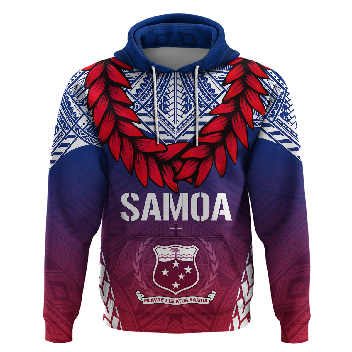 Custom Samoa Independence Day Hoodie Ula Fala Gradient Color LT7 - Polynesian Pride