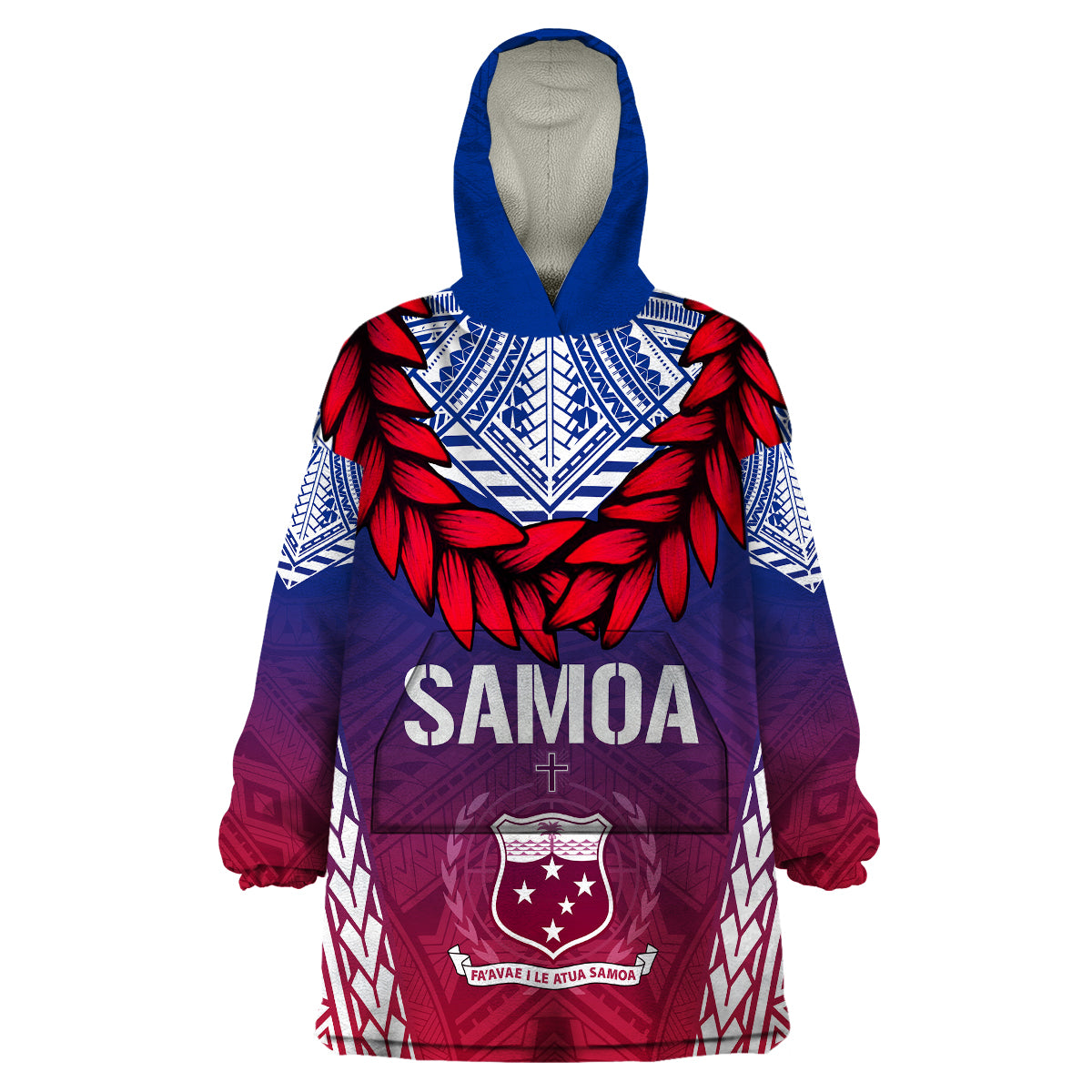 Personalised Samoa Independence Day Wearable Blanket Hoodie Ula Fala Gradient Color LT7 Unisex One Size - Polynesian Pride
