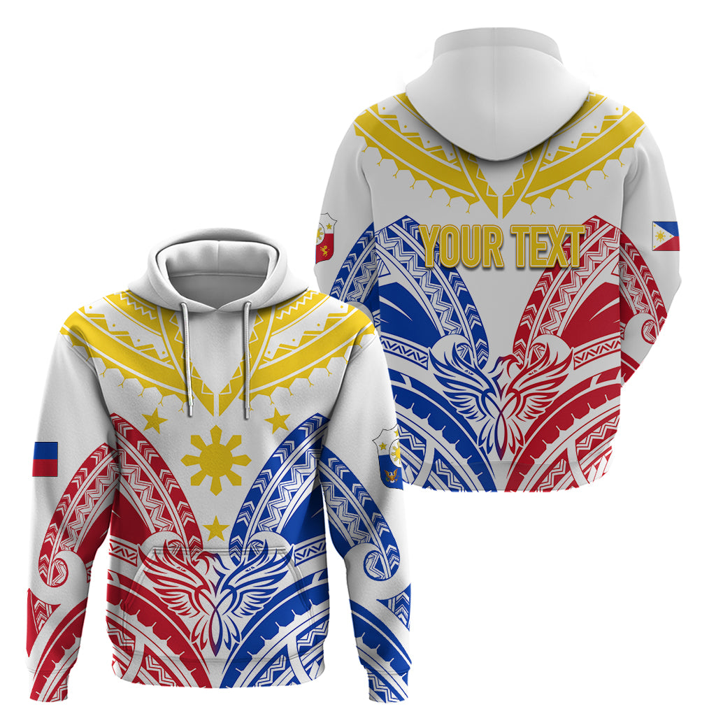 Custom Philippines Independence Day Hoodie Tribal Sun and Stars Ver 02 LT7 Pullover Hoodie White - Polynesian Pride