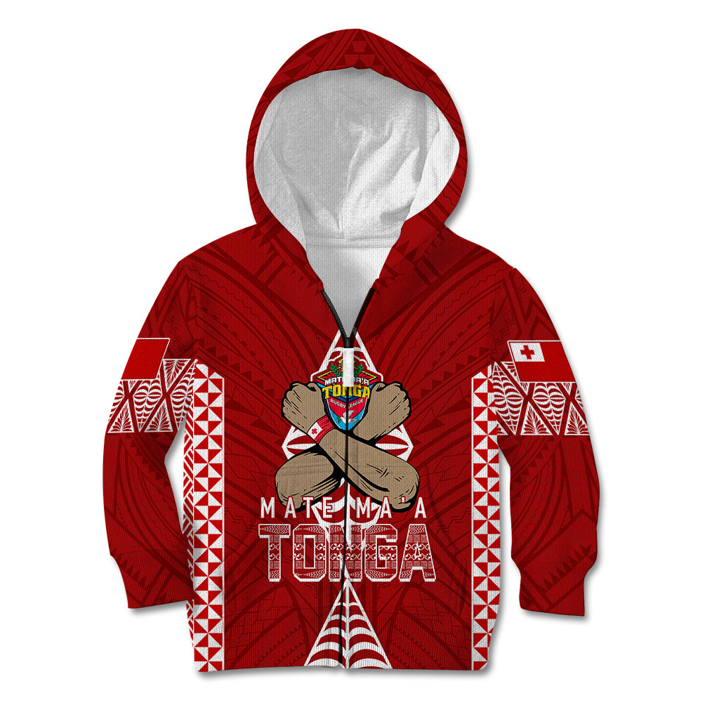 Personalised Tonga Rugby Kid Hoodie Mate Ma'a Tonga Independence Day LT7 - Polynesian Pride