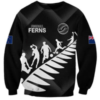 Personalised New Zealand Football Ferns Sweatshirt Women's World Cup 2023 Sporty Vibes LT7 Unisex Black - Polynesian Pride