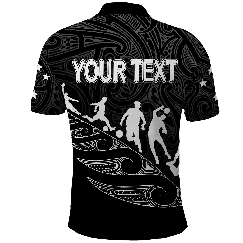 Custom New Zealand Football Ferns Polo Shirt Women's World Cup 2023 Tribal Koru Pattern LT7 - Polynesian Pride