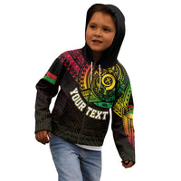 Personalised Vanuatu Kid Hoodie Turtle Chest Tattoo Flag Color LT7 - Polynesian Pride