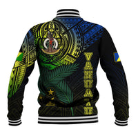 Personalised Vanuatu Baseball Jacket Turtle Chest Tattoo Flag Color - Malampa LT7 - Polynesian Pride