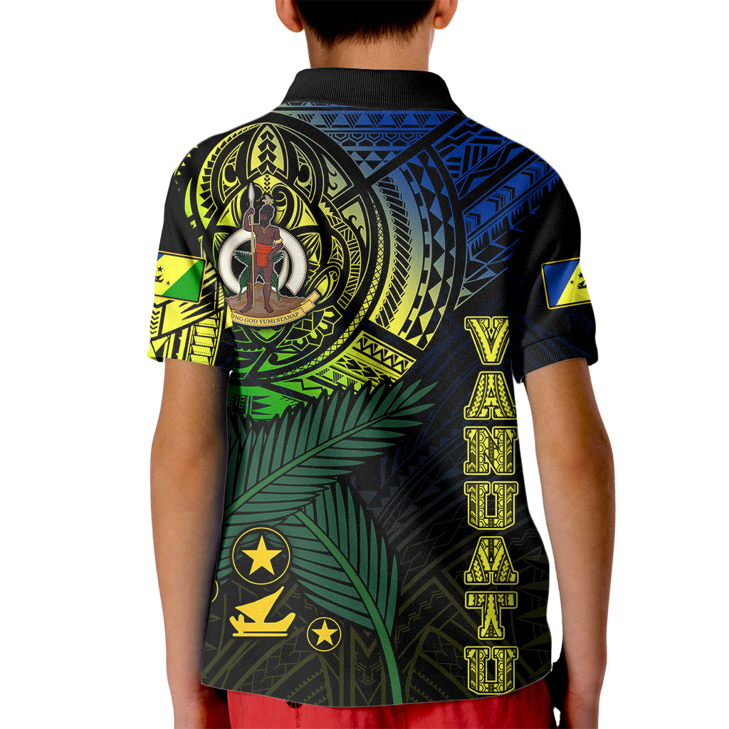 Personalised Vanuatu Kid Polo Shirt Turtle Chest Tattoo Flag Color - Malampa LT7 - Polynesian Pride