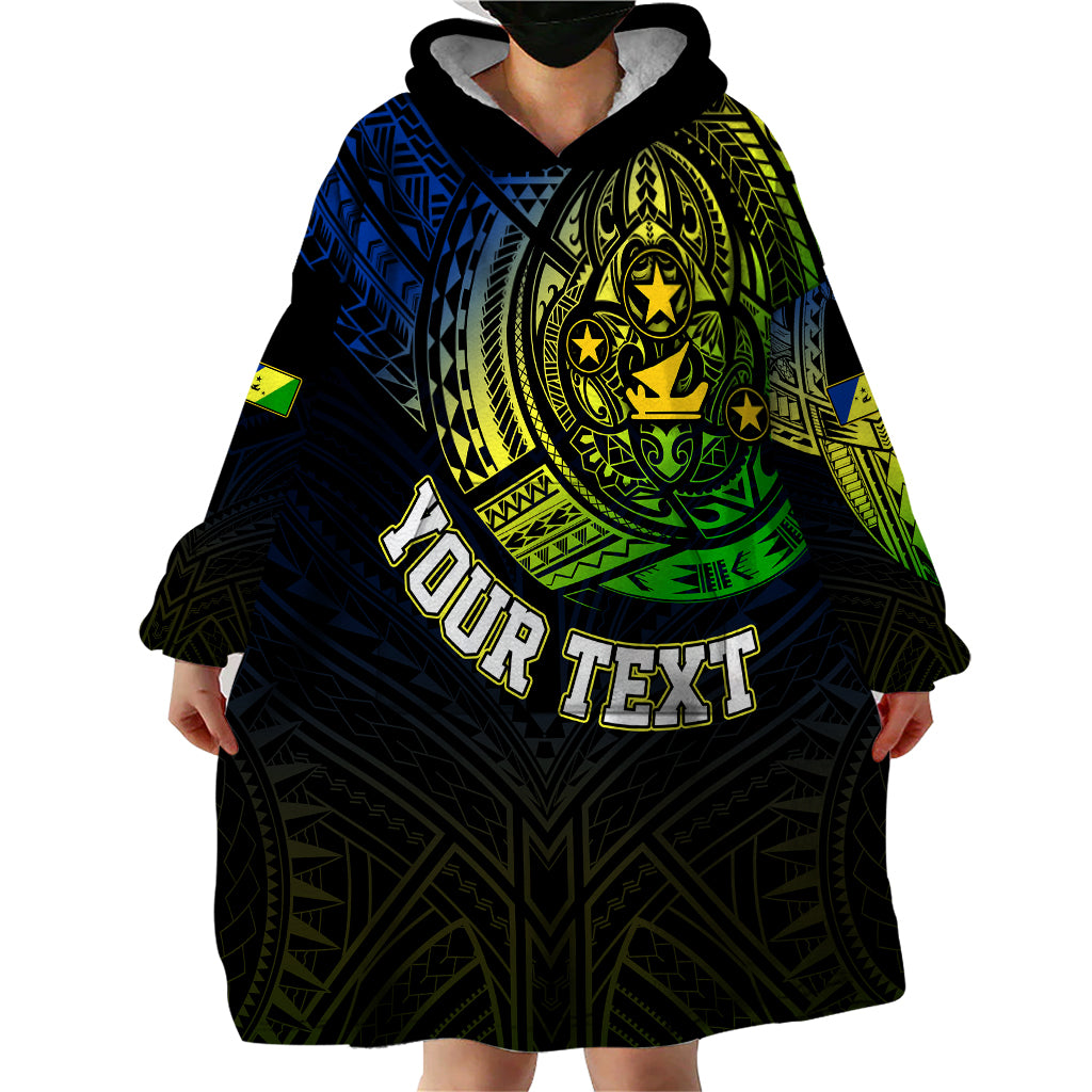 Personalised Vanuatu Wearable Blanket Hoodie Turtle Chest Tattoo Flag Color - Malampa LT7 - Polynesian Pride