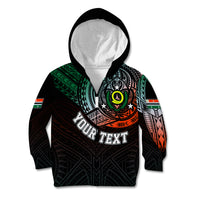 Personalised Vanuatu Kid Hoodie Turtle Chest Tattoo Flag Color - Penama LT7 - Polynesian Pride