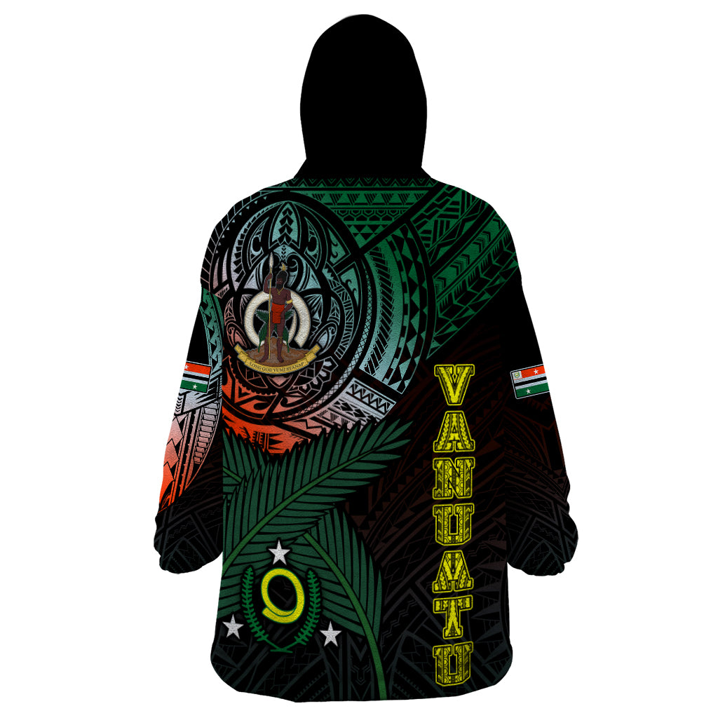 Personalised Vanuatu Wearable Blanket Hoodie Turtle Chest Tattoo Flag Color - Penama LT7 - Polynesian Pride