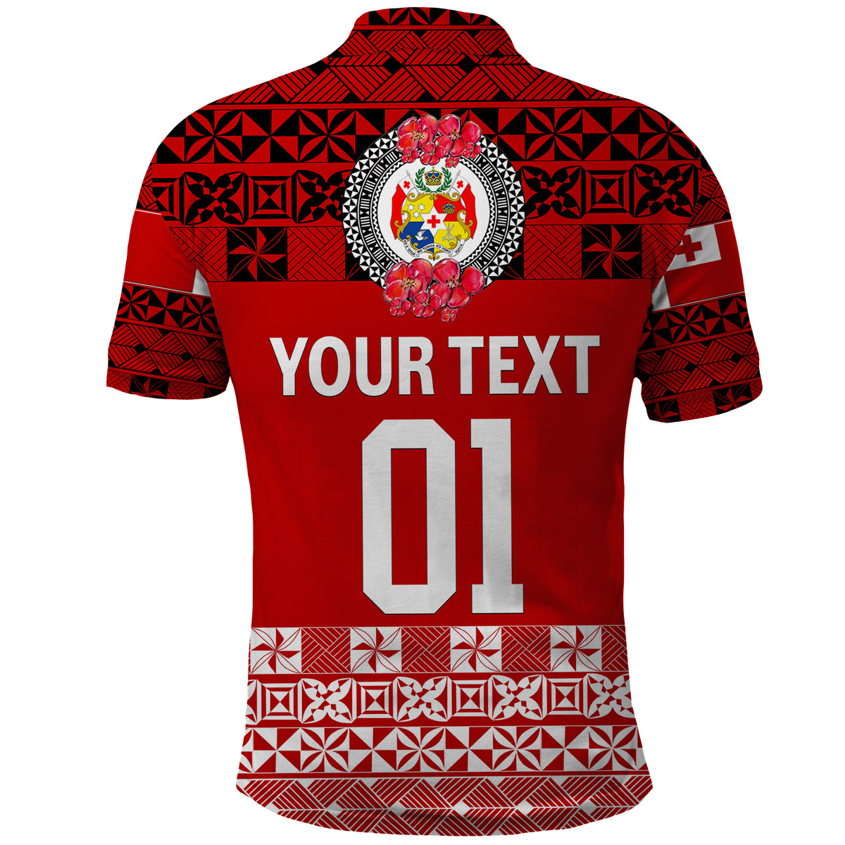 Custom Tonga Emancipation Day Polo Shirt Independence Day Simple Ngatu Heilala Flower Red LT8 - Polynesian Pride