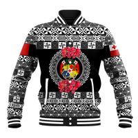 (Custom Personalised) Tonga Emancipation Day Baseball Jacket Independence Day - Simple Ngatu Heilala Flower - Black LT8 Unisex Black - Polynesian Pride