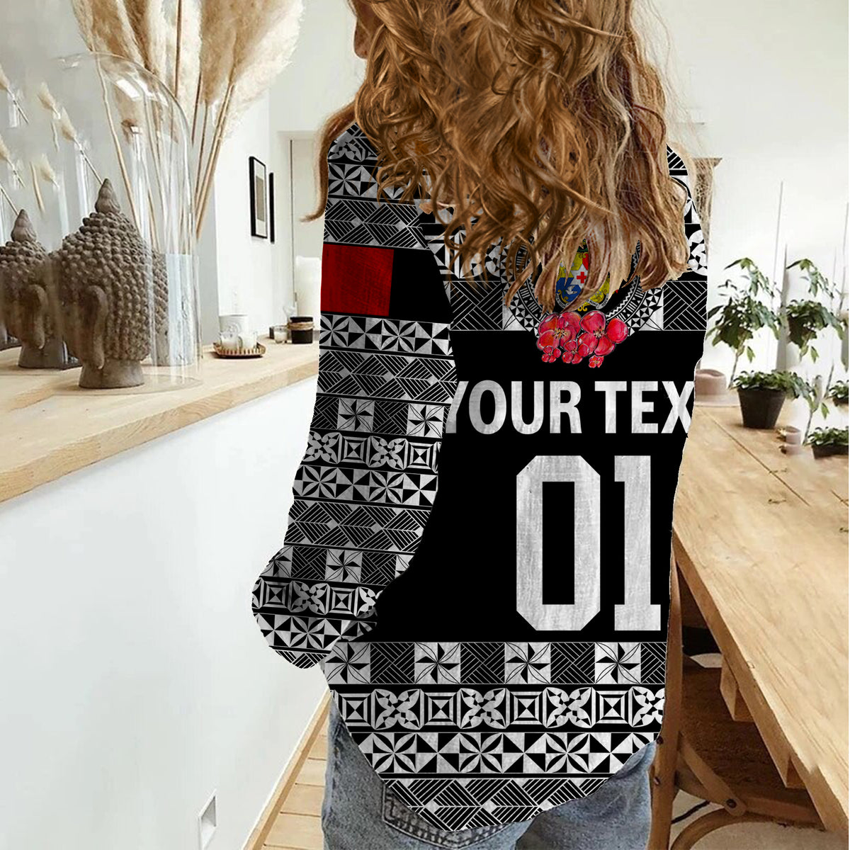 (Custom Personalised) Tonga Emancipation Day Women Casual Shirt Independence Day - Simple Ngatu Heilala Flower - Black LT8 - Polynesian Pride