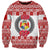(Custom Personalised) Tonga Emancipation Day Sweatshirt Independence Day - Simple Ngatu Heilala Flower - White Red LT8 Unisex Red - Polynesian Pride