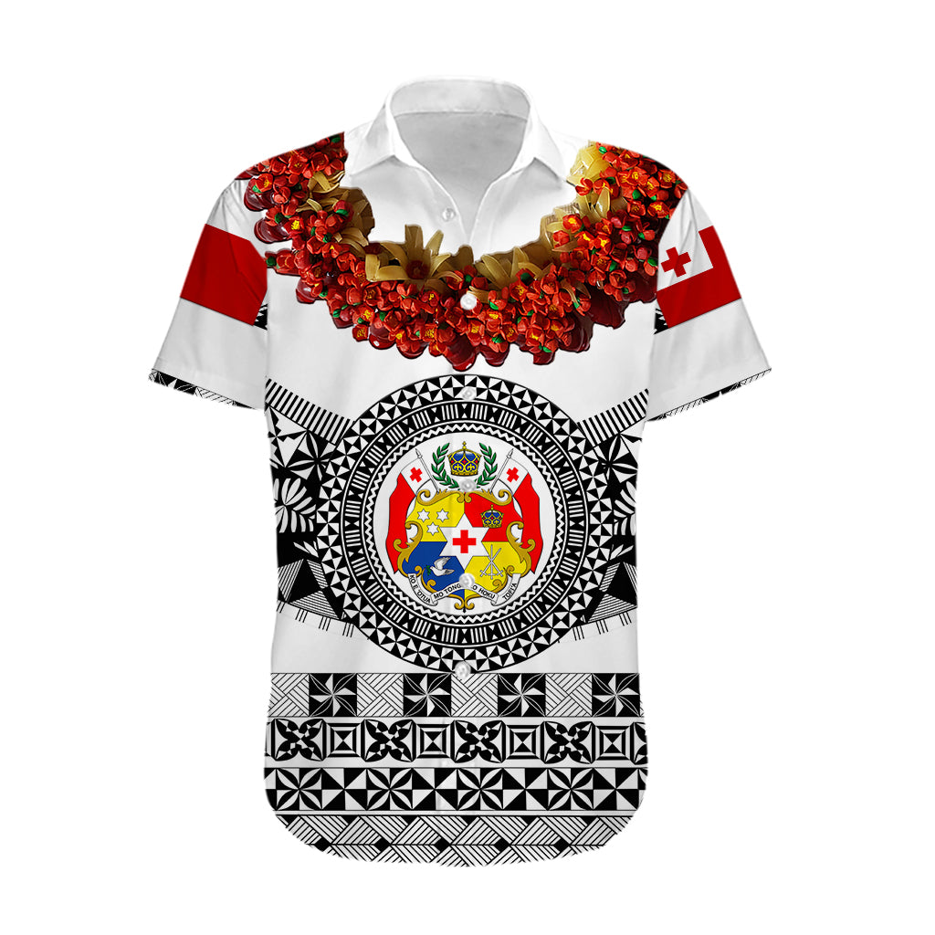 (Custom Personalised) Tonga Emancipation Day Hawaiian Shirt Independence Day - Fancy Kahoa Heilala Flower - White Black LT8 - Polynesian Pride