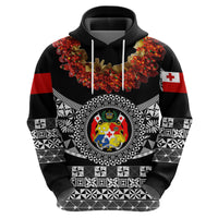 Custom Tonga Hoodie Emancipation Day Fancy Kahoa Heilala Flower Black LT8 Zip Hoodie Black - Polynesian Pride