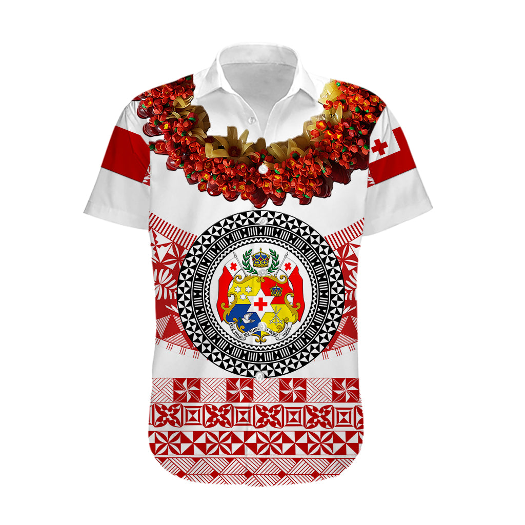 (Custom Personalised) Tonga Emancipation Day Hawaiian Shirt Independence Day - Fancy Kahoa Heilala Flower - White Red LT8 - Polynesian Pride