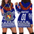 (Custom Personalised) Tonga Emancipation Day Hoodie Dress Independence Day - Fancy Kahoa Heilala Flower - Blue LT8 Blue - Polynesian Pride