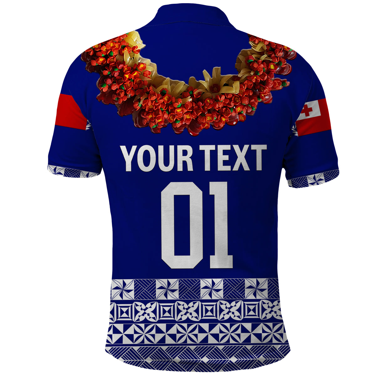 Custom Tonga Emancipation Day Polo Shirt Independence Day Fancy Kahoa Heilala Flower Blue LT8 - Polynesian Pride