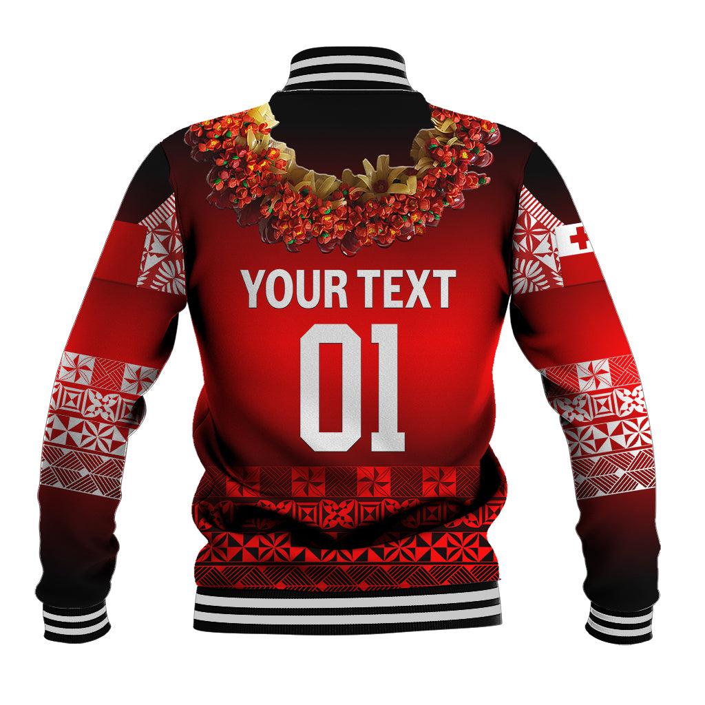 (Custom Personalised) Tonga Emancipation Day Baseball Jacket Independence Day - Fancy Kahoa Heilala Flower - Gradient LT8 - Polynesian Pride