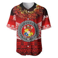 (Custom Personalised) Tonga Emancipation Day Baseball Jersey Independence Day - Fancy Kahoa Heilala Flower - Gradient LT8 - Polynesian Pride