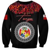 (Custom Personalised) Tonga Emancipation Day Sweatshirt Independence Day - Unique Kahoa Heilala Flower - Black LT8 Unisex Black - Polynesian Pride