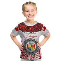 (Custom Personalised) Tonga Emancipation Day Kid T Shirt Independence Day - Kupesi Kahoa Heilala Flower - White LT8 - Polynesian Pride