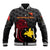 (Custom Personalised) Papua New Guinea Barramundis Cricket Baseball Jacket Birds Of Paradise Paradisaea Raggiana Original - Black LT8 Unisex Black - Polynesian Pride