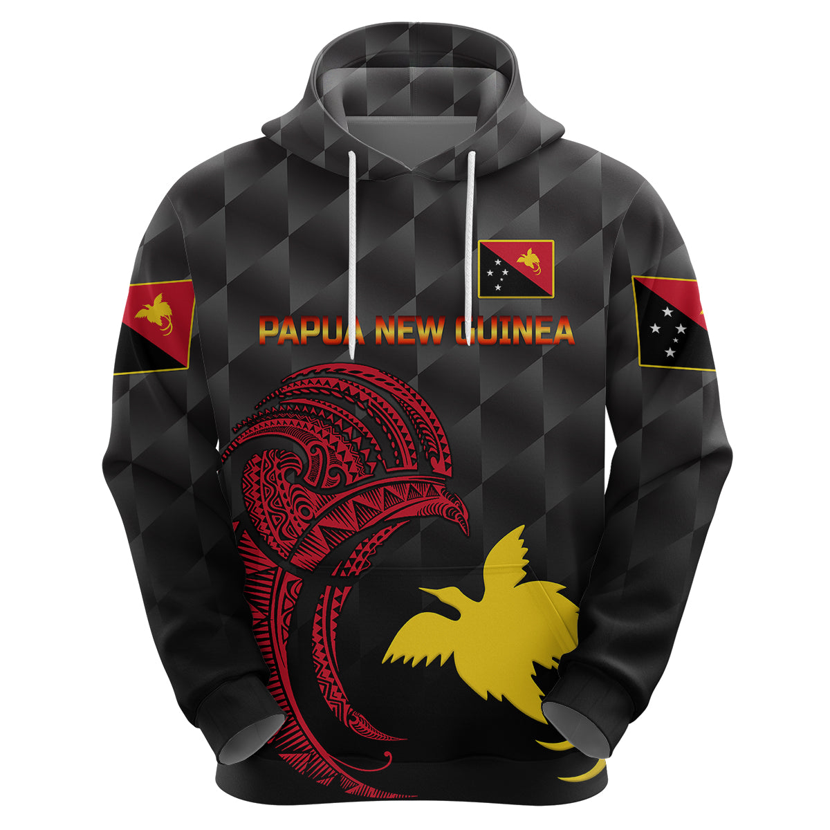 Custom Papua New Guinea Barramundis Cricket Hoodie Birds of Paradise Paradisaea Raggiana Original Black LT8 Zip Hoodie Black - Polynesian Pride