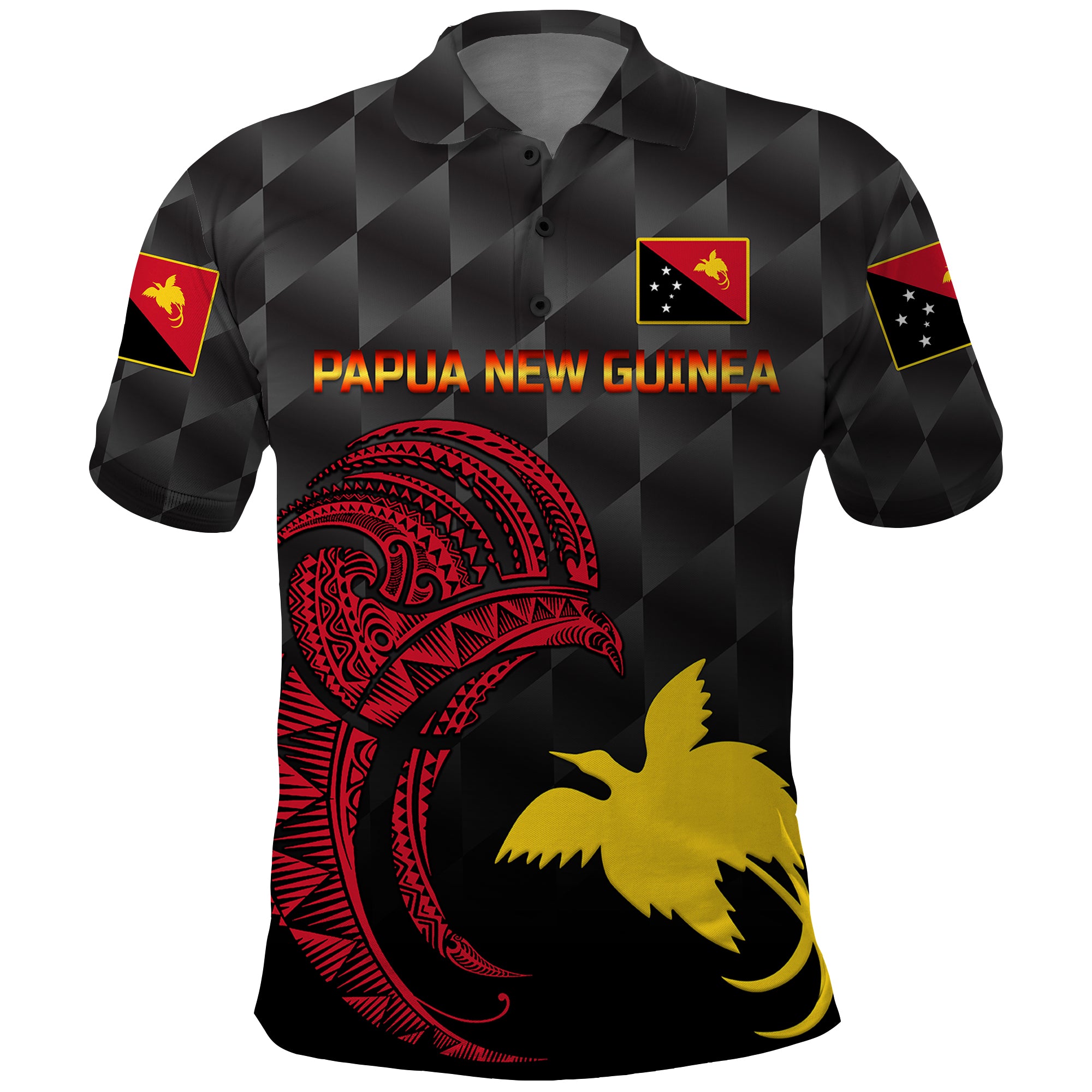 Custom Papua New Guinea Barramundis Cricket Polo Shirt Birds Of Paradise Paradisaea Raggiana Original Black LT8 Black - Polynesian Pride