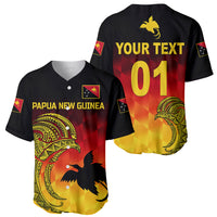 (Custom Personalised) Papua New Guinea Barramundis Cricket Baseball Jersey Birds Of Paradise Paradisaea Raggiana Original - Gradient Flag Vibes LT8 Black - Polynesian Pride