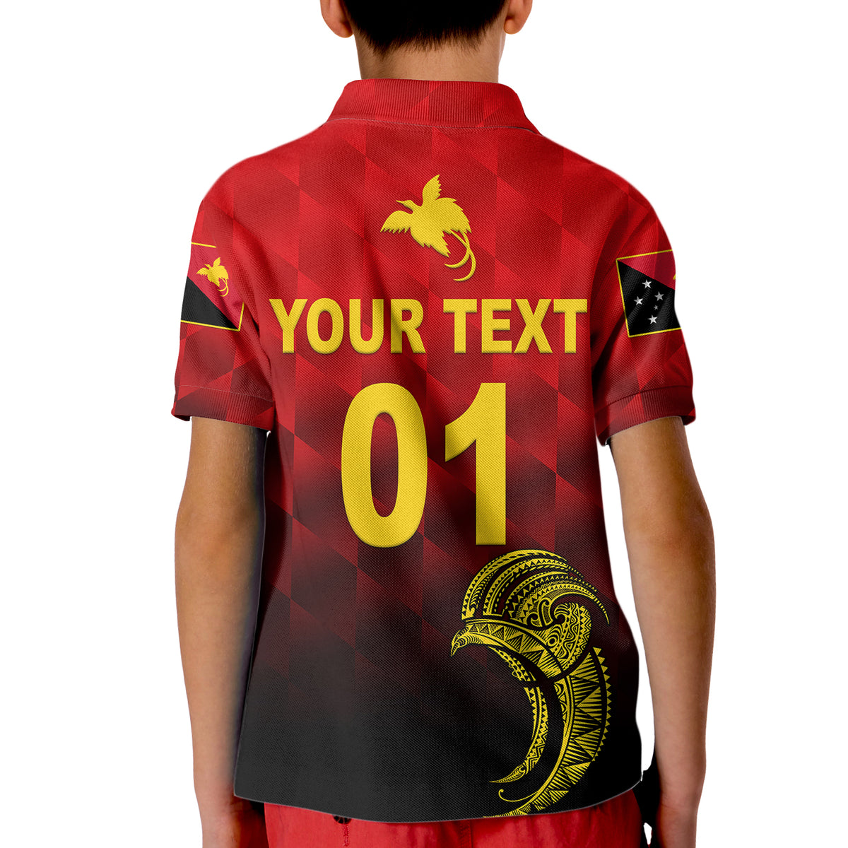 (Custom Personalised) Papua New Guinea Barramundis Cricket Kid Polo Shirt Birds Of Paradise Paradisaea Raggiana Original - Red LT8 - Polynesian Pride