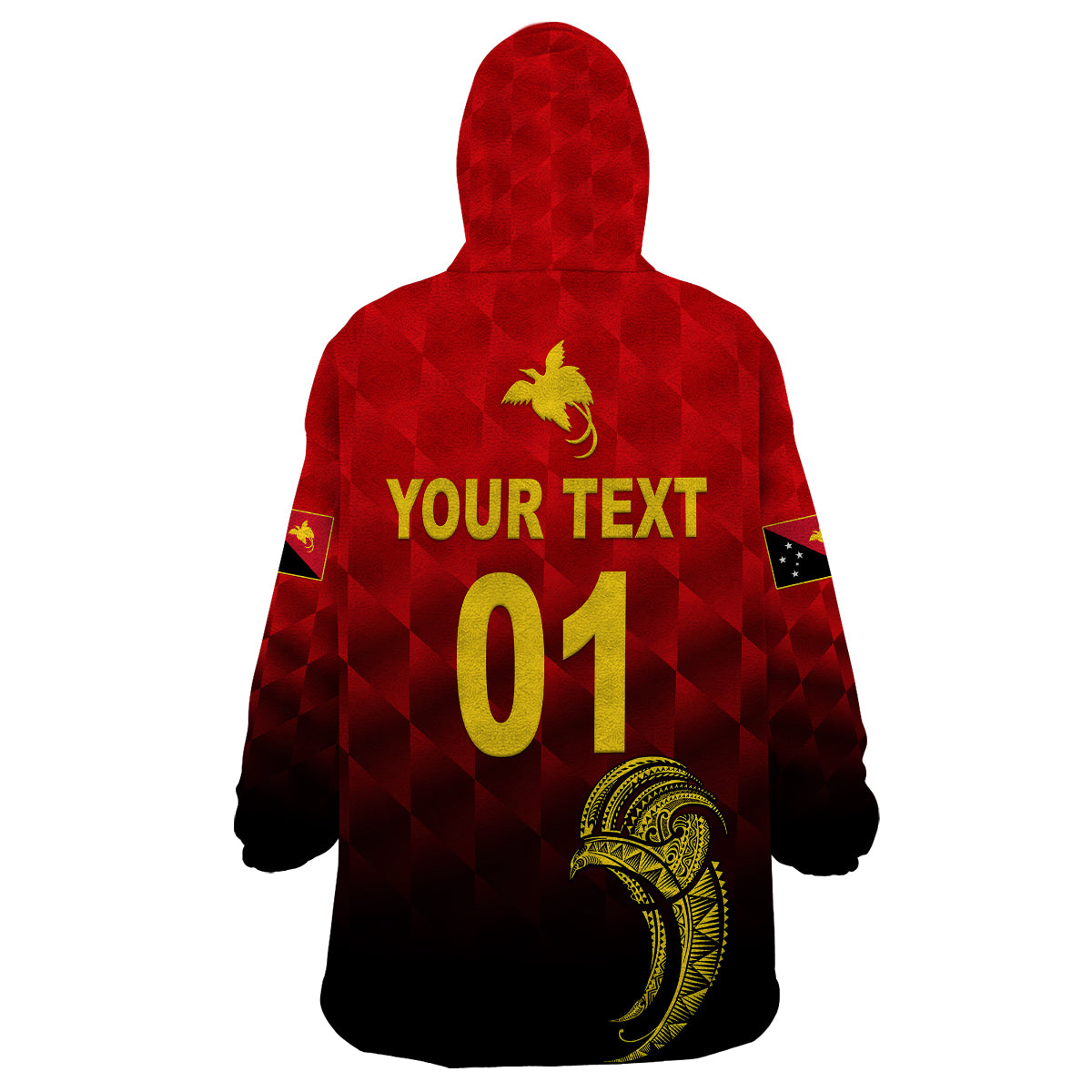 (Custom Personalised) Papua New Guinea Barramundis Cricket Wearable Blanket Hoodie Birds Of Paradise Paradisaea Raggiana Original - Red LT8 - Polynesian Pride