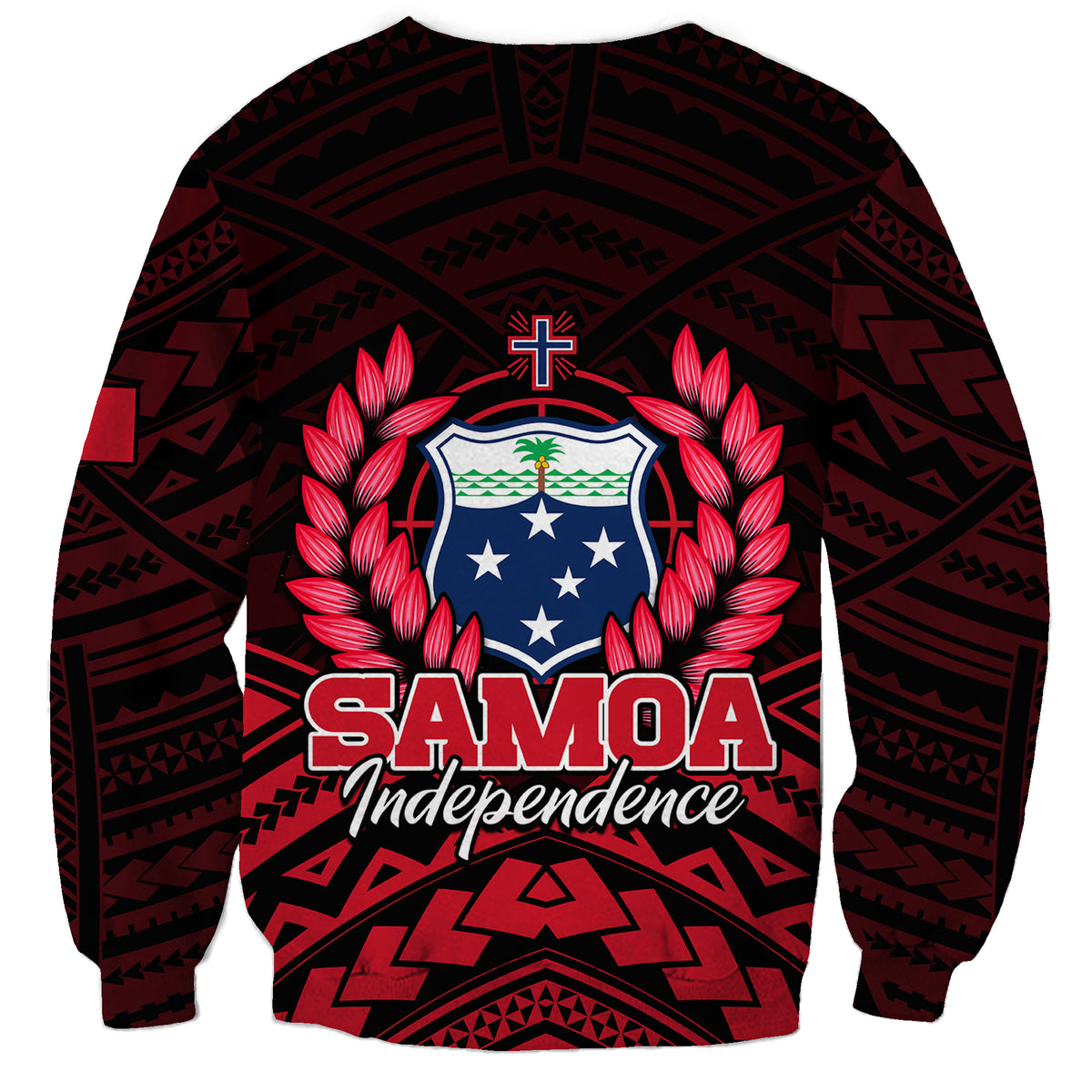 Samoa Independence Day Sweatshirt Ulafa Polynesian Unique Red No2 LT9 - Polynesian Pride
