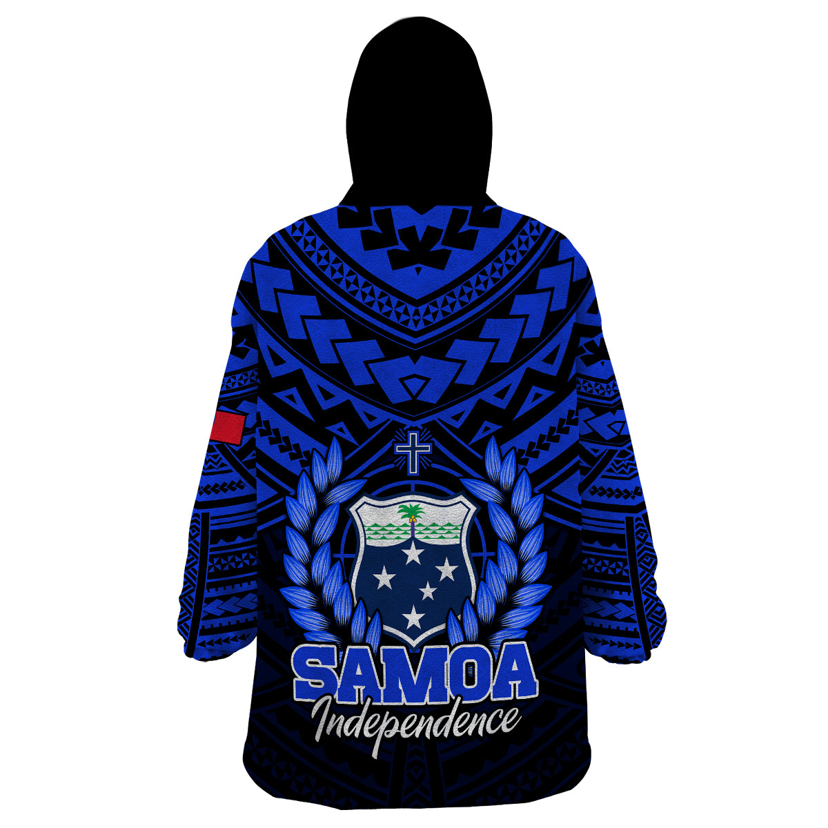 Samoa Independence Day Wearable Blanket Hoodie Ulafa Polynesian Unique Blue No1 LT9 - Polynesian Pride