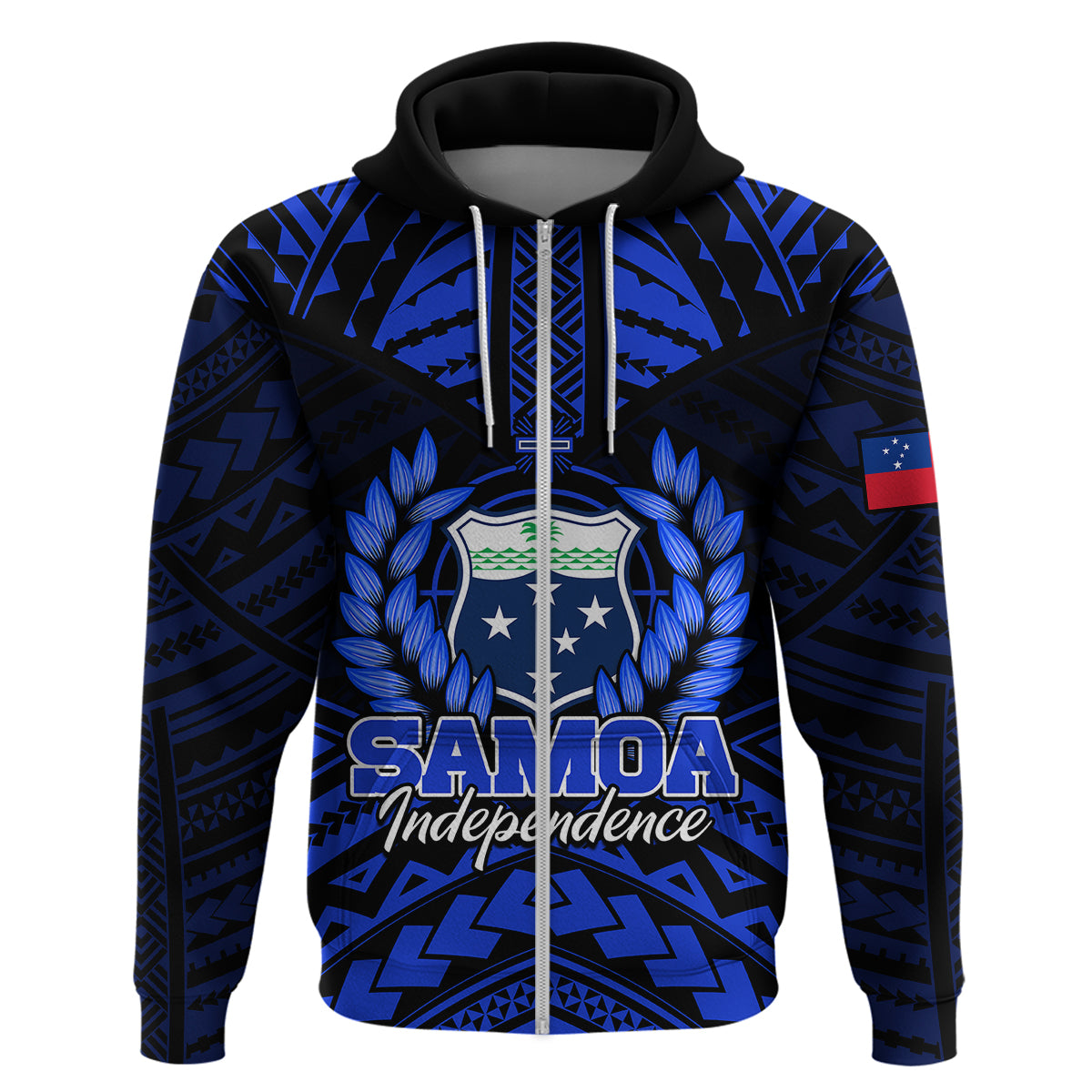 Samoa Independence Day Hoodie Ulafa Polynesian Unique Blue No3 LT9 - Polynesian Pride
