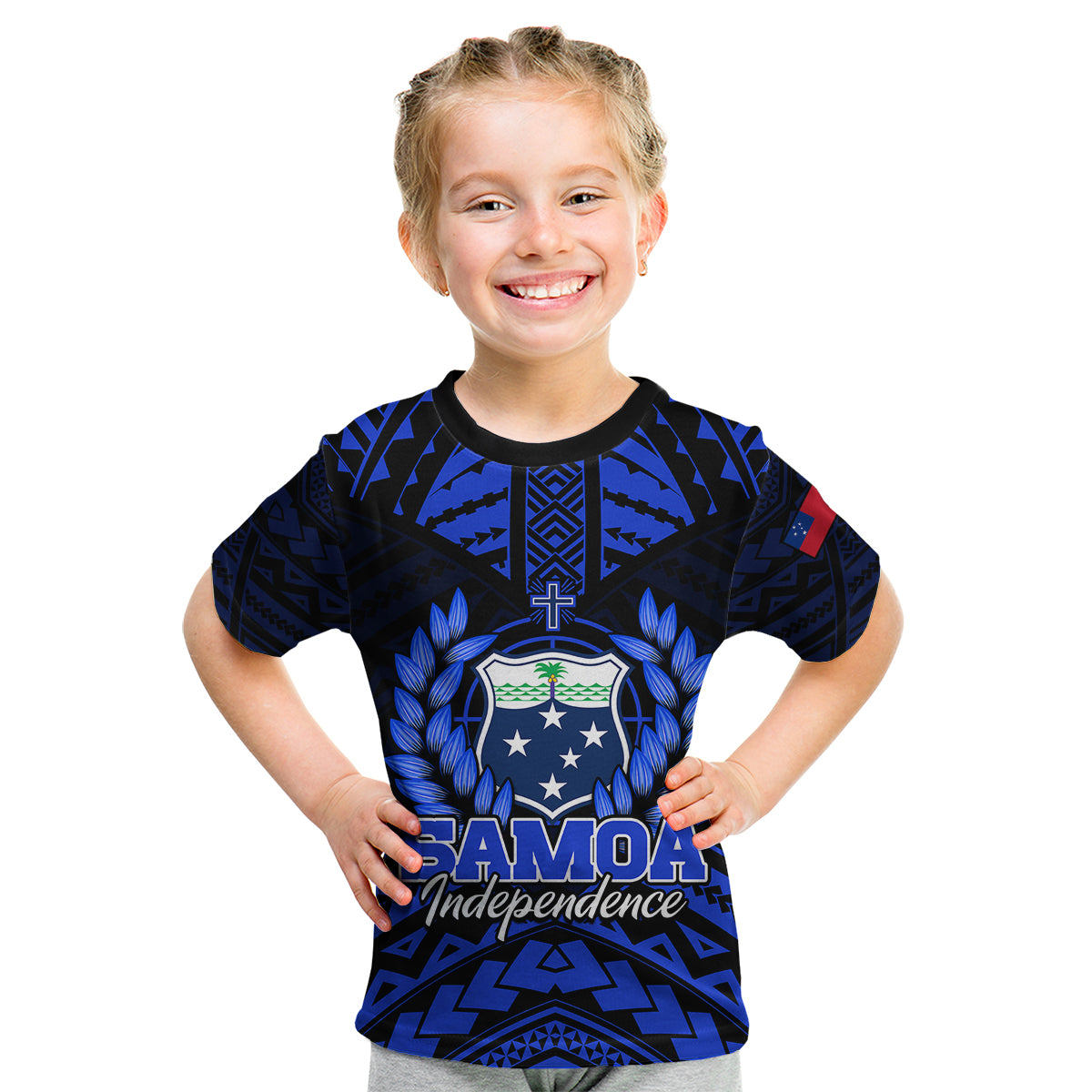 Samoa Independence Day Kid T Shirt Ulafa Polynesian Unique Blue No3 LT9 Youth XL Size14 - Polynesian Pride