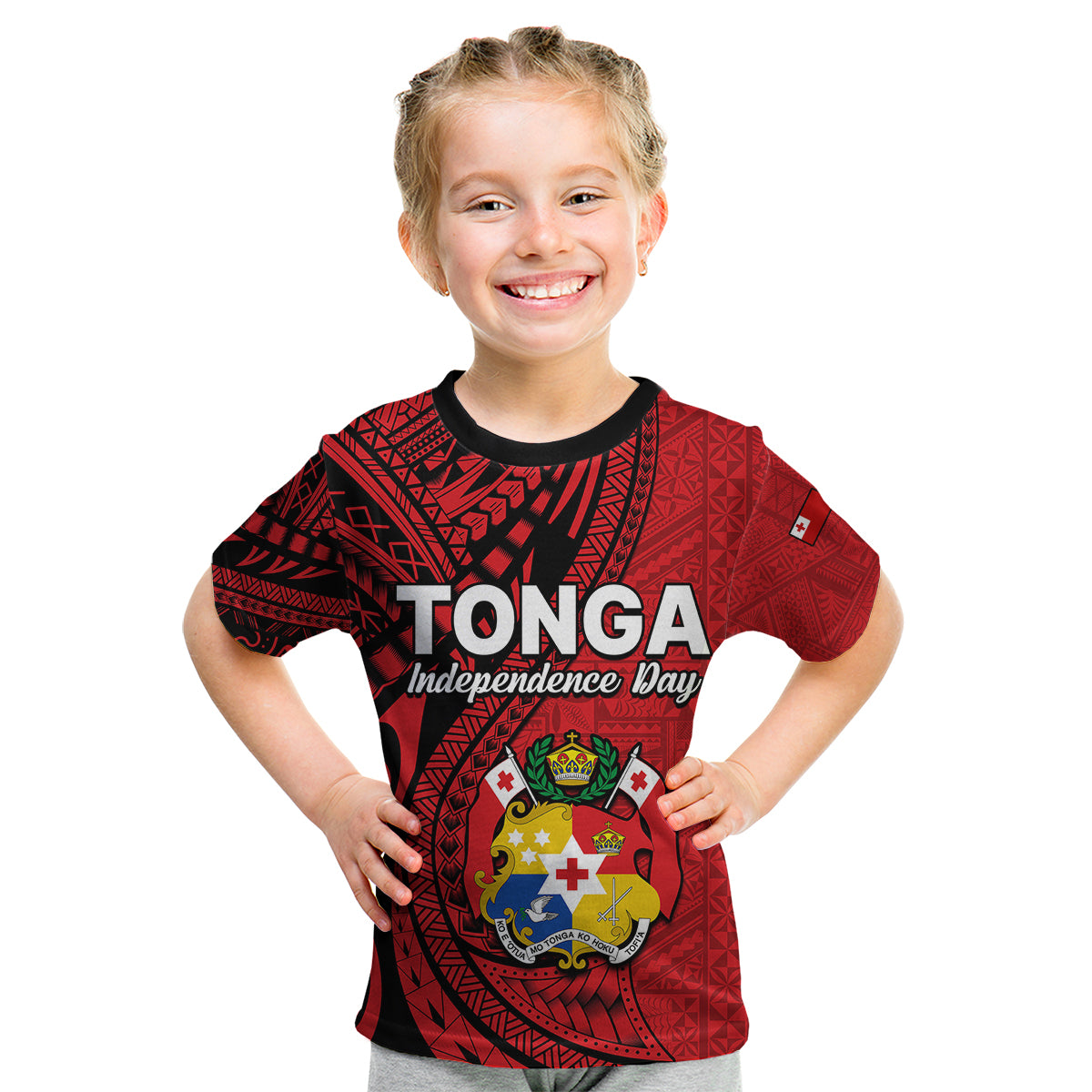Tonga Independence Anniversary Kid T Shirt Tongan Tribal Pattern Unique Version LT9 Youth XL Size14 - Polynesian Pride