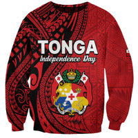 Tonga Independence Anniversary Sweatshirt Tongan Tribal Pattern Unique Version LT9 Unisex Red - Polynesian Pride
